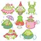 Sweet Frogs Applique Machine Embroidery Designs by JuJu
