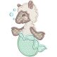 Sweet Llama Mermaids Machine Embroidery Designs by JuJu