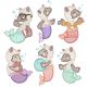 Sweet Llama Mermaids Machine Embroidery Designs by JuJu