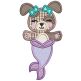 Sweet Mermaid Critters Applique Machine Embroidery Designs by JuJu 