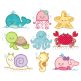 Sweet Sea Critters Applique Machine Embroidery Designs By JuJu