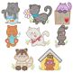 Sweet Silly Cats Applique Machine Embroidery Designs by JuJu