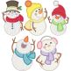 Sweet Snowmen Applique 2 | Machine Embroidery Designs by JuJu