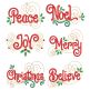 Swirly Christmas Blessings Machine Embroidery Designs by JuJu