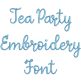 Tea Party Embroidery Font | Machine Embroidery Designs by JuJu