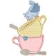 Tea Party Applique Machine Embroidery Designs by JuJu 