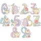Tea Party Numbers Digital Embroidery Designs by JuJu