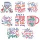 Tea Party Word Art Machine Embroidery Designs by JuJu


