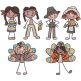 Thanksgiving Stix People | Machine Embroidery Designs by JuJu
