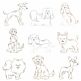 Top Dogs Vintage Stitch Set 6 Machine Embroidery Designs by JuJu