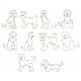 Top Dogs Vintage Stitch Set 7 Machine Embroidery Designs by JuJu
