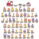 Train Alphabet Filled | Machine Embroidery Designs by JuJu