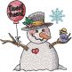 Tweet Heart Snowman | Machine Embroidery Designs by JuJu