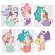 Unicorn Mermaids Applique Machine Embroidery Designs by JuJu