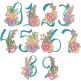 Valencia Numbers | Machine Embroidery Designs by JuJu