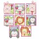 Valentine Animal Squares Applique Machine Embroidery Designs by JuJu