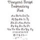 Vineyard Script Embroidery Font | Machine Embroidery Designs by JuJu