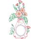 Vintage Floral Monogram Vases 2 | Machine Embroidery Designs by JuJu