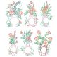 Vintage Floral Monogram Vases 2 | Machine Embroidery Designs by JuJu