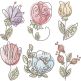 Vintage Sketch Blooms Machine Embroidery Designs by JuJu