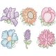 Vintage Sketch Flowers 3 Machine Embroidery Designs by JuJu