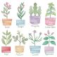 Vintage Sketch Herbs 4 Machine Embroidery Designs by JuJu