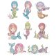Vintage Sketch Mermaids Machine Embroidery Designs By JuJu