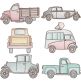 Vintage Sketch Vehicles Machine Embroidery Designs by JuJu