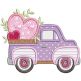 Vintage Valentine Trucks Applique Machine Embroidery Designs by JuJu 