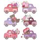 Vintage Valentine Trucks Applique Machine Embroidery Designs by JuJu 