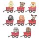 Wagon Critters 2 Applique Machine Embroidery Designs by JuJu 