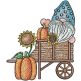 Wagon Pumpkins Gnome | Machine Embroidery Designs by JuJu