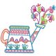Watering Can Doodles Machine Embroidery Designs by JuJu