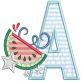 Watermelon Applique Alphabet | Machine Embroidery Designs by JuJu