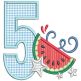 Watermelon Applique Numbers | Machine Embroidery Designs by JuJu