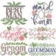 Wedding Party Word Art 1 | Machine Embroidery Designs by JuJu