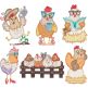Whimsical Chickens | Machine Embroidery Designs by JuJu