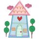 Whimsy Cottages 2 Applique Machine Embroidery Designs by JuJu 