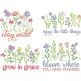 Wildflower Sayings 1 | Machine Embroidery Designs by JuJu