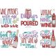 Wine Word Art 3 | Machine Embroidery Designs by JuJu