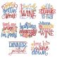 Wine Word Art Machine Embroidery Designs by JuJu