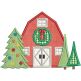 Xmas Barn Applique | Machine Embroidery Designs by JuJu