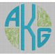 Three Letter Deco Filled Circular Monogram Machine Embroidery Designs by JuJu