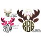 Deer Antlers Monogram Applique | Machine Embroidery Designs by JuJu