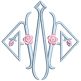 Diamond Rosebud Monogram Machine Embroidery Designs by JuJu
