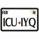 ICU IYQ License Plate Applique