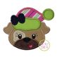 Winter Dog Face Girl Applique | Machine Embroidery Designs by JuJu