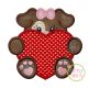 Dog With Heart Girl Applique | Machine Embroidery Designs by JuJu