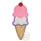 Double Scoop Ice Cream Cone Applique | Machine Embroidery Designs by JuJu