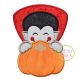 Dracula Pumpkin Peeker Applique | Machine Embroidery Designs by JuJu